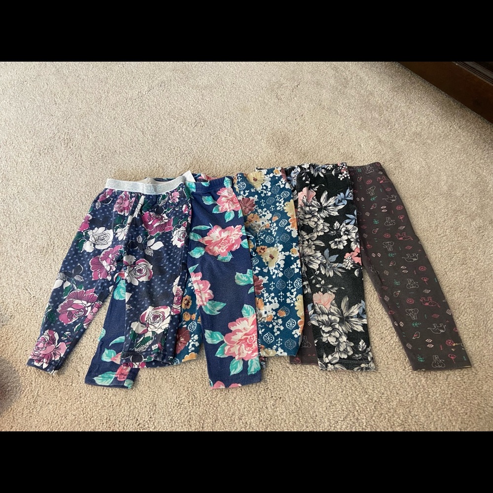 5 Pairs of Patterned Baby Leggings - 18 months